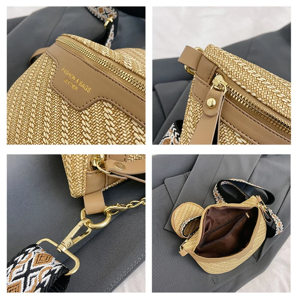 Trendy PU Leather Banana Crossbody Bag