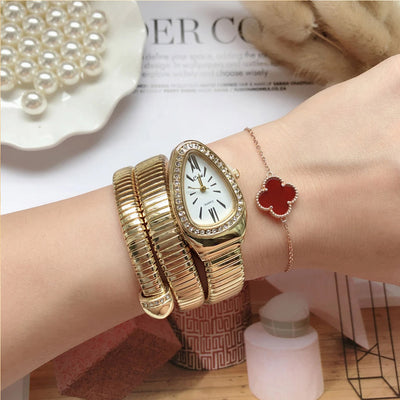 Luxury Snake Shaped Rhinestone Watch