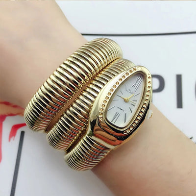 Luxury Snake Shaped Rhinestone Watch