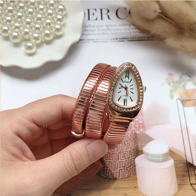 Luxury Snake Shaped Rhinestone Watch