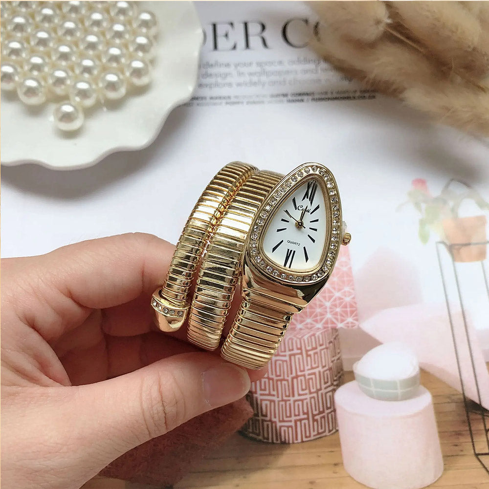 Luxury Snake Shaped Rhinestone Watch